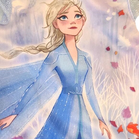 18" Doll Frozen Nightgown Elsa In A Flurry Sequined Ruffled Sleeves - Picture 8 of 13